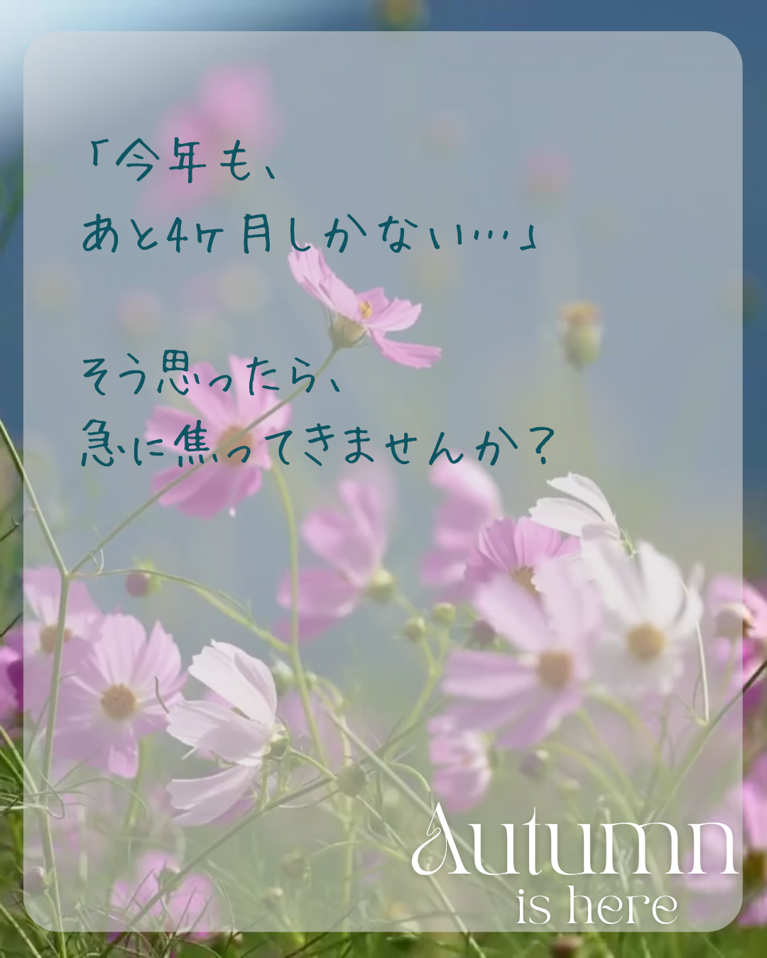 今年もあと4か月